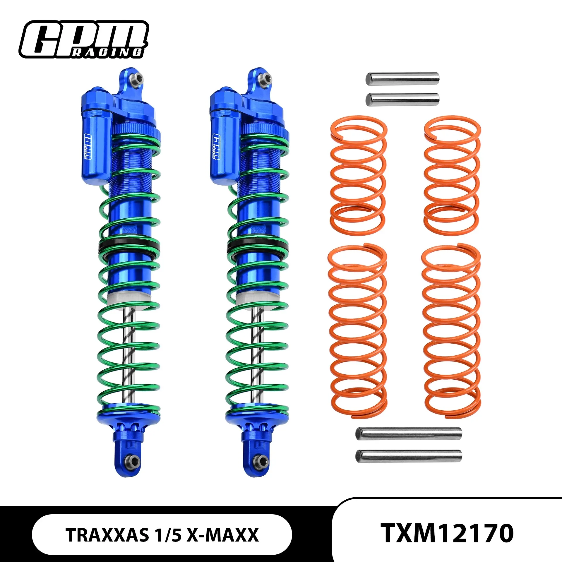 

GPM Aluminium Front/Rear Adjustable Spring Shocks For TRAXXAS 1/5 X-Maxx 8S XMAXX Shocks
