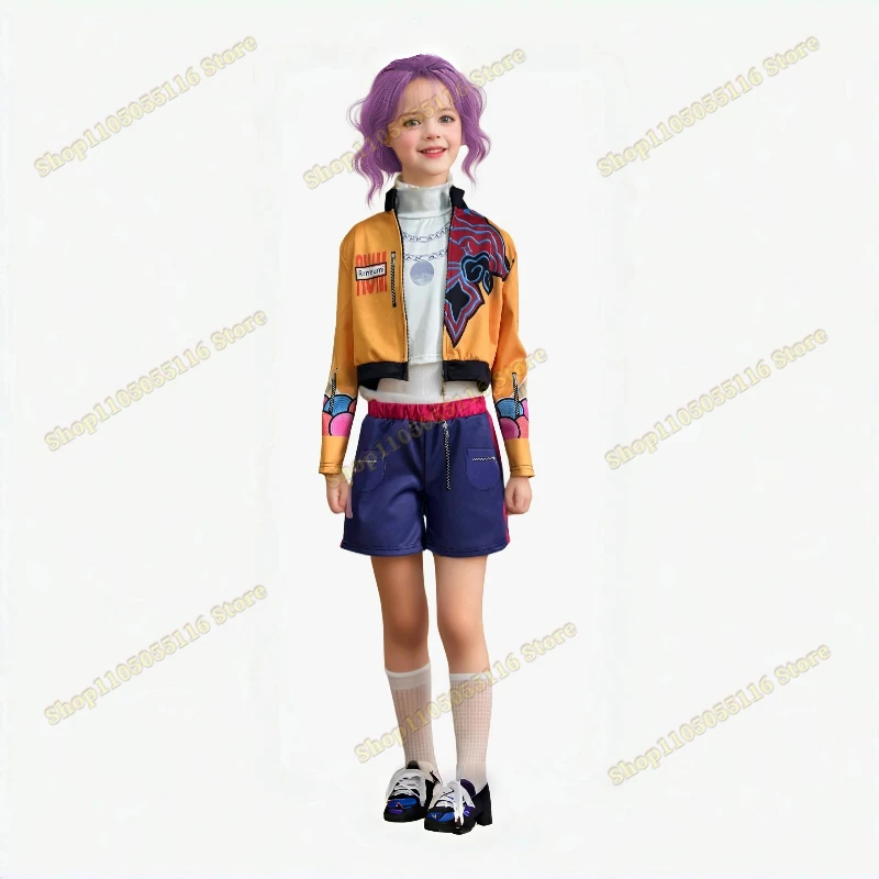 أطفال Kpop شيطان الصيادين رومي زوي ميرا تأثيري هنتركس زي للفتيات الأطفال الملابس مجموعة المعبود لعب الأدوار هالوين البدلة