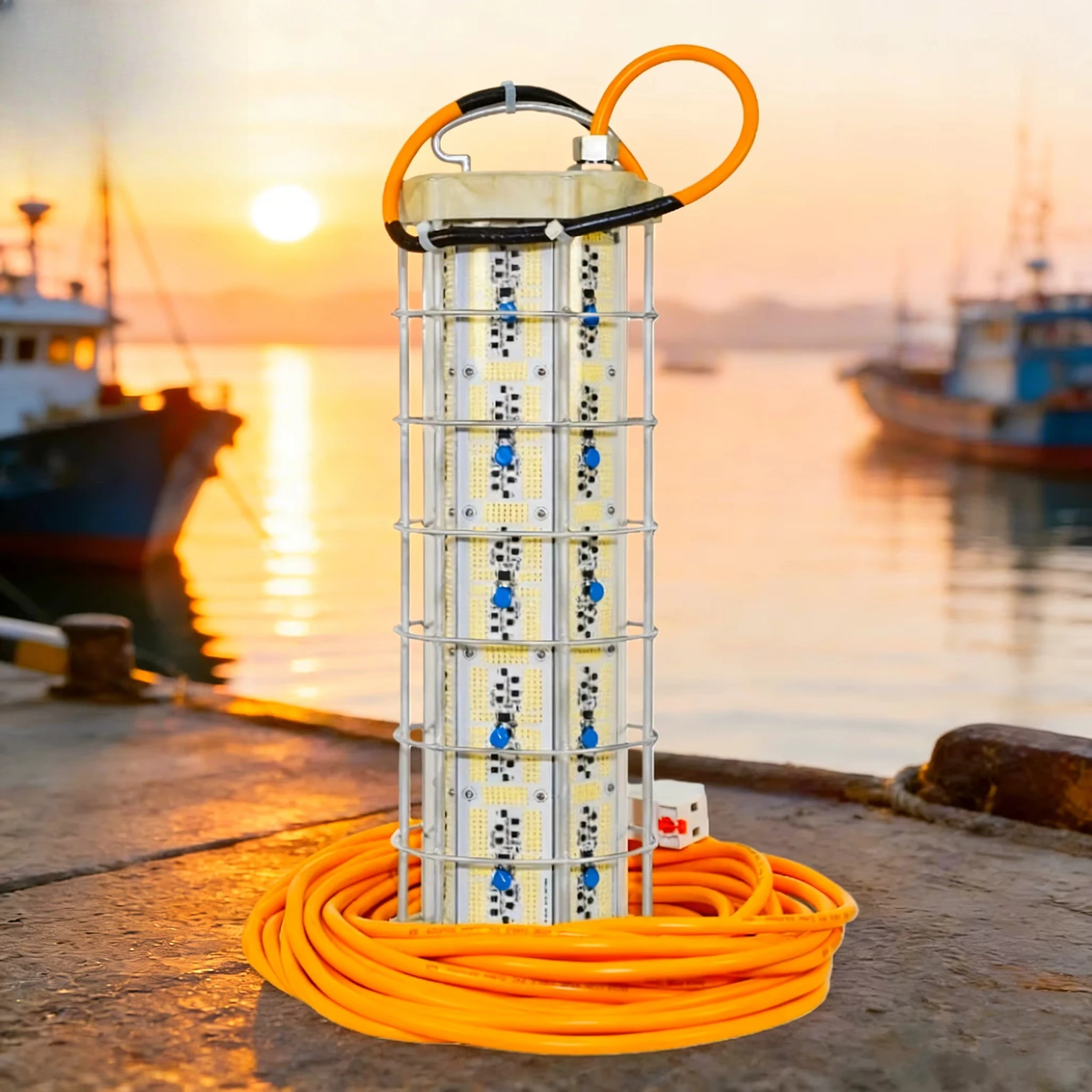 Professional sea fish diving light green 4800W fishing light equipment night light set