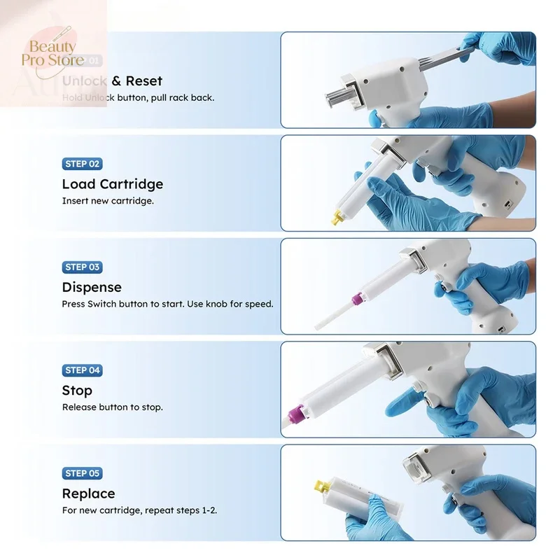 Portable Dental Electric Impression Dispensing Gun 50ml Universal Mixing Dispenser Rechargeable with Adjustable Speed