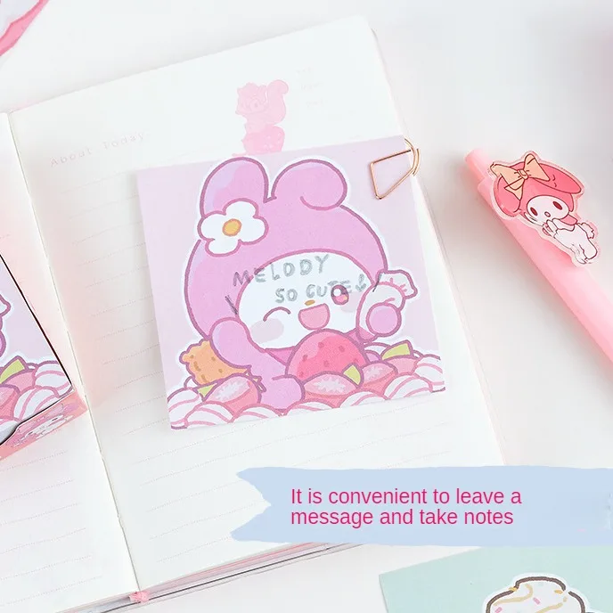 250pcs Cartoon Ins Anime Sanrio Sticky Note Kuromi Stickers Cute Hello Kitty Cinnamoroll Decorative Paper Student Gifts