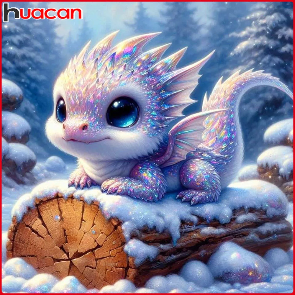 

Huacan 5D DIY Diamond Painting Dragon Winter Diamond Mosaic Animal Landsacape New Collection 2025 Gift