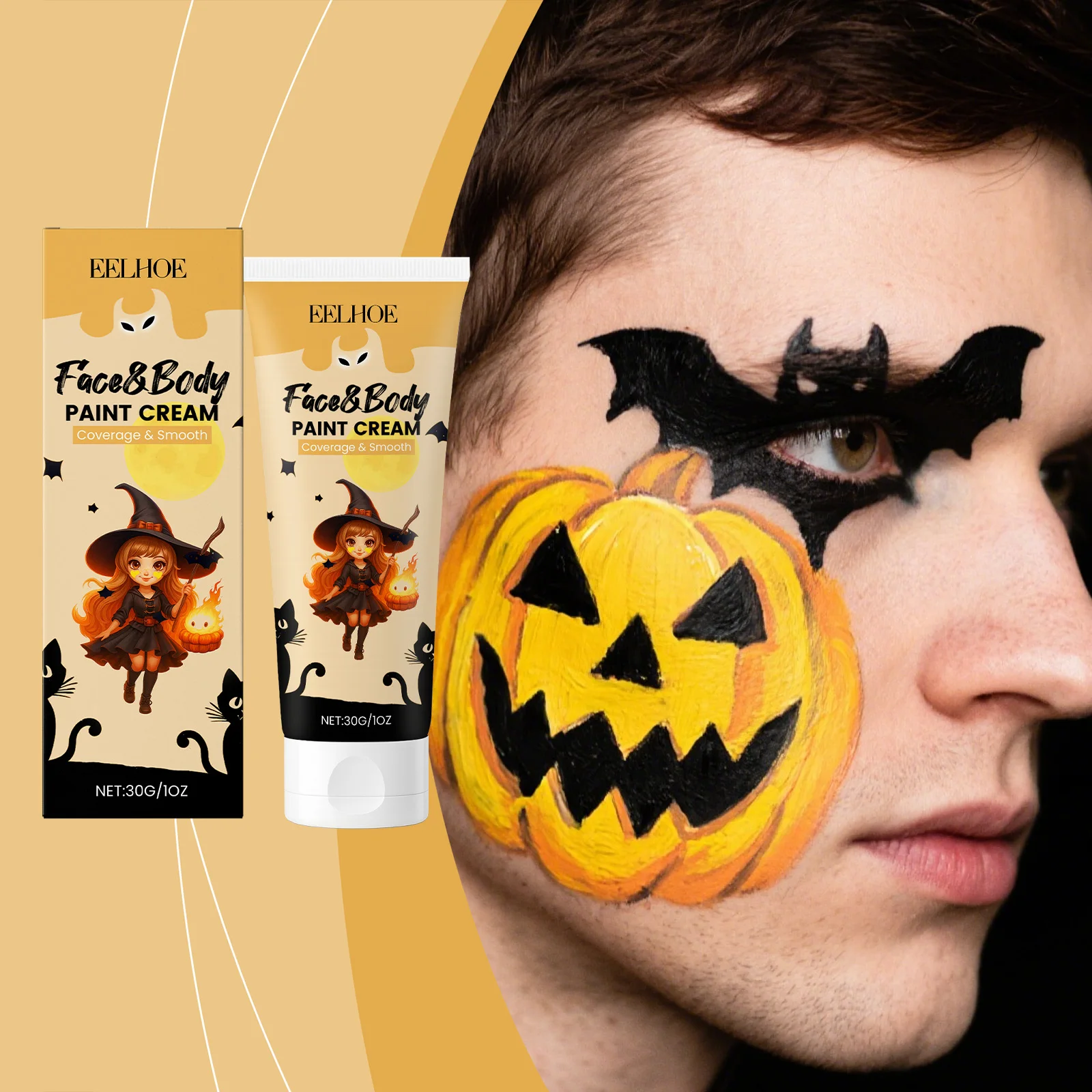 

Halloween Face Body Painting Foundation Paint Cream Cosplay Clown Colorful Waterproof Cover Skin Festive Makeup Paint Pigments