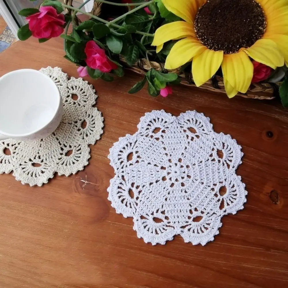 10PCS Wedding Party Table Settings Hand Crochet Doilies Soft Washable Kitchen Decor Napkins Vintage Place Mats For Dining Table