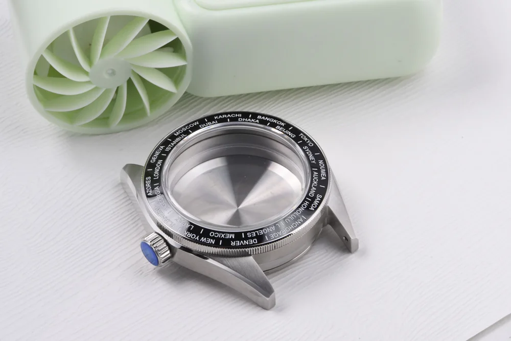 GMT 39mm Edelstahl-Uhrengehäuse 30mm Zifferblatt Saphirglas Tauchergehäuse Passend für Seiko Mod für NH34 Automatikwerk Zubehör – Detail 6