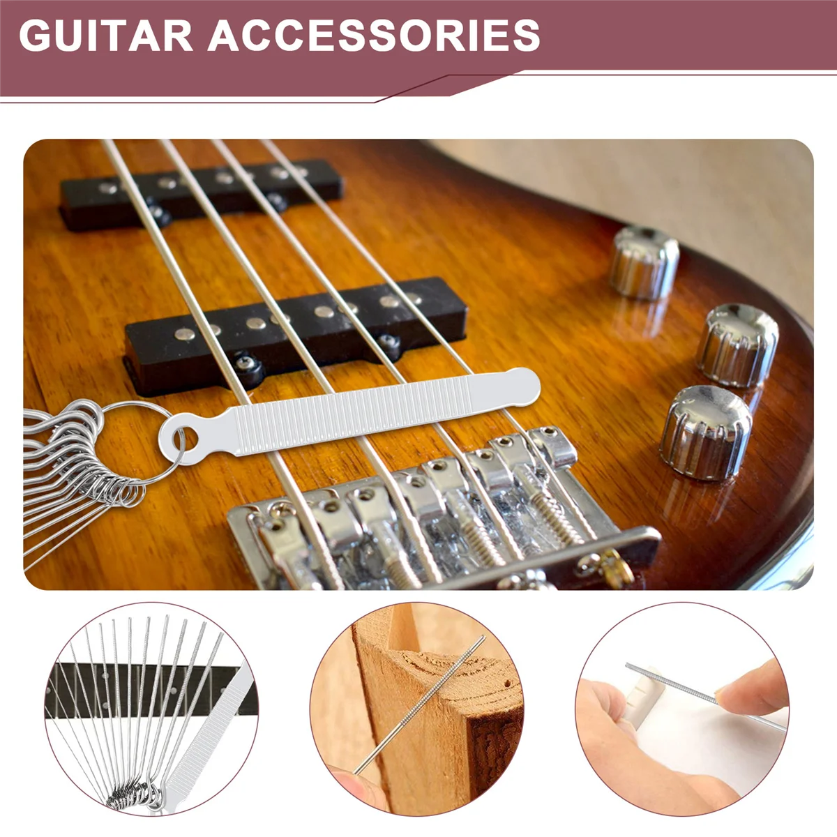 

L79A Набор напильников для седла гитарного моста — напильники для игл размером 13 размеров с круглой секцией и наждачной бумагой из 9 предметов, серебро