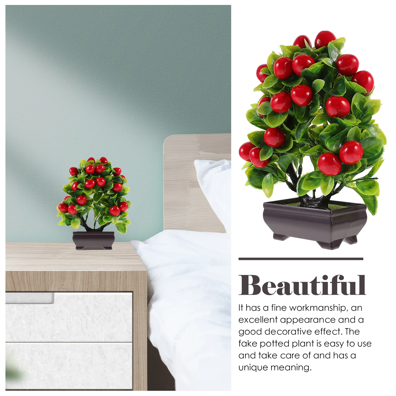 

Artificial Potted Plant Fake Potted Flower Faux Bonsai Decoration Realistic Small Indoor Plant Decor Simulated Lifelike Faux