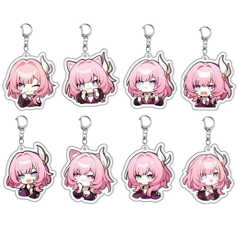 Honkai Star Rail Cyrene Keychain AMPHOREUS Cosplay Acrylic Keyring Chrysos Heirs Two-sided Key Chain Pendant Accessories