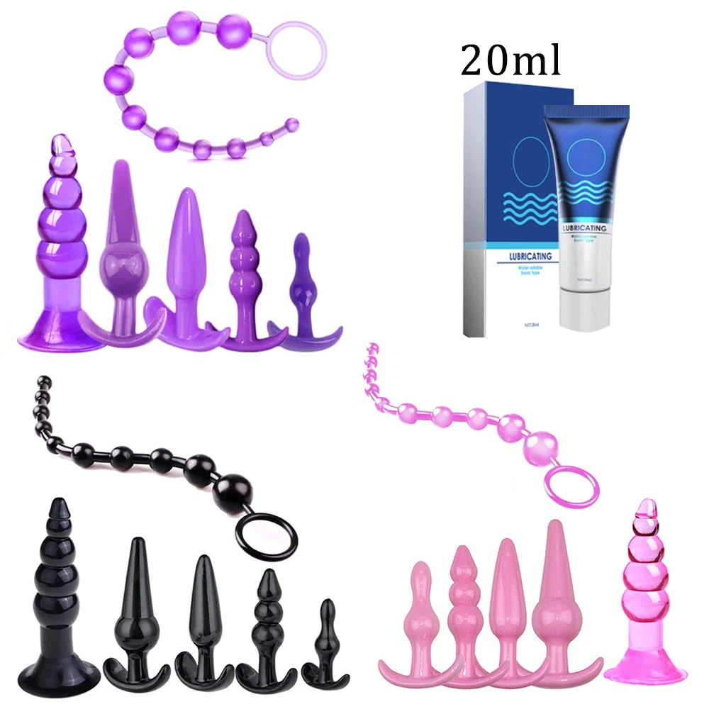 6pcs Anal Butt Plug Training Kit Sexual Lubricante Anal Toys Set for Beginners Couples Gay Lesbian Sex Toys Flirt for Women Men