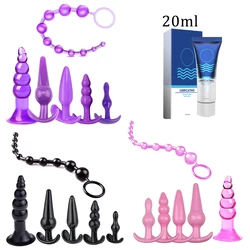 6pcs Anal Butt Plug Training Kit Sexual Lubricante Anal Toys Set for Beginners Couples Gay Lesbian Sex Toys Flirt for Women Men