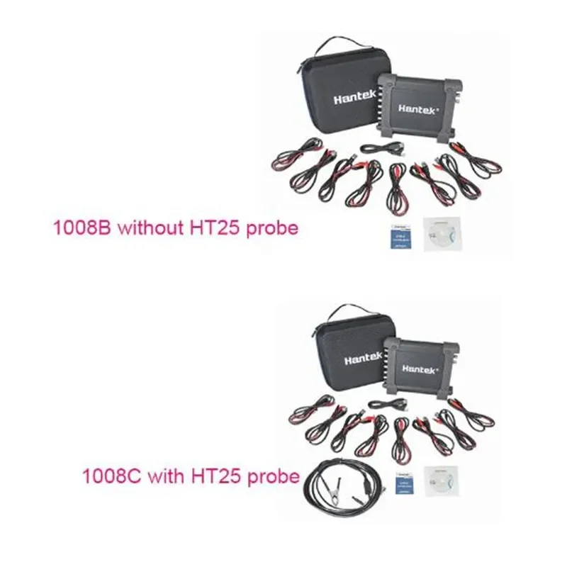 Hantek 1008c Automotive Oscilloscope/DAQ/Programmable Generator Handheld 8 Channels USB Oscilloscopes with Auto Ignition Probe