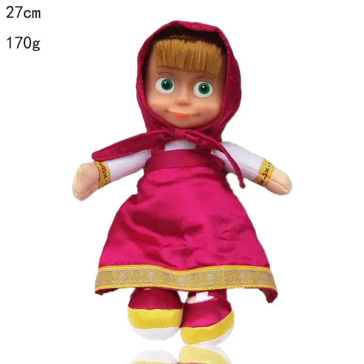 Classic Early Childhood Education Children Cartoon Anime Peripheral Doll Masa Girl and Bear Bear Plush Toy with Music Toy
