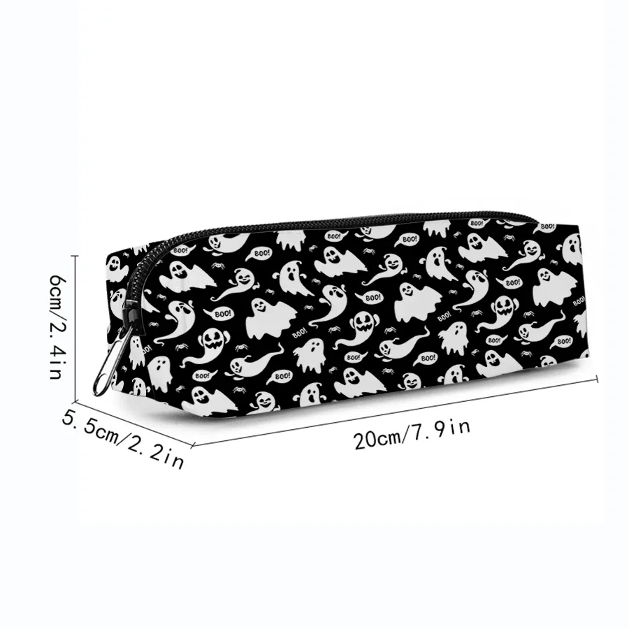 Cute Ghost Single Printed Pencil Case With Handheld For Boy And Girls Best Gifts 2D Flat Cartoon Pen Bag Backpack For Children