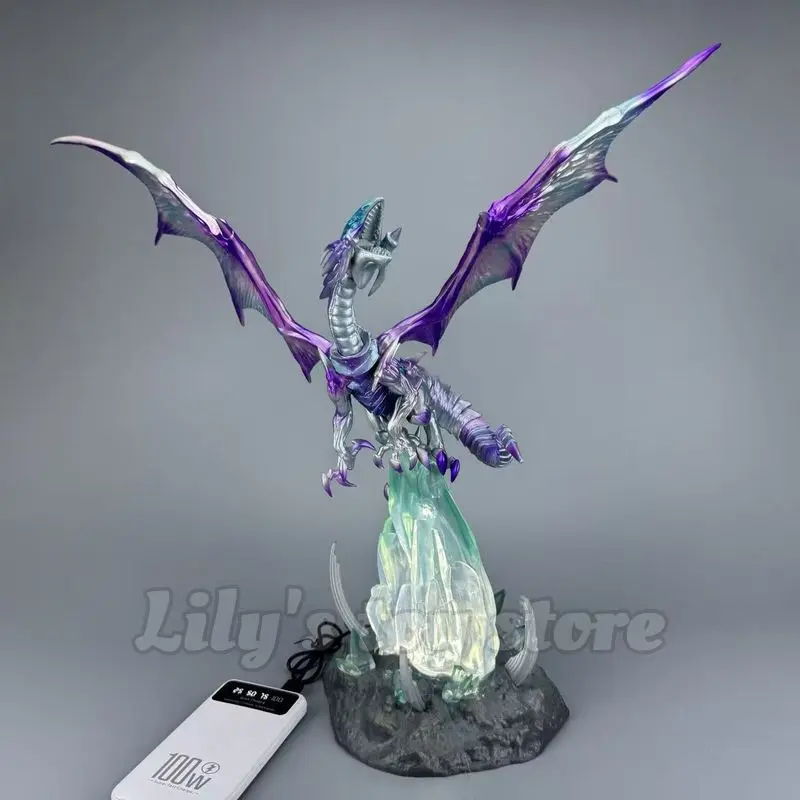 

45cm Yu-Gi-Oh Figure Blue-Eyes White Dragon Figures With Light Pvc Statue Model High Quality Collection Decor Customized Toys