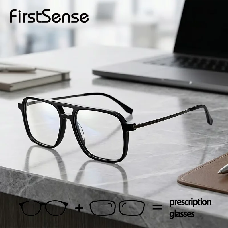Retro Acetate Frame Glasses Blue Light Blocking Reading Glasses Men Myopia Hyperopia Optical Lenses Glass Prescription Eyewear