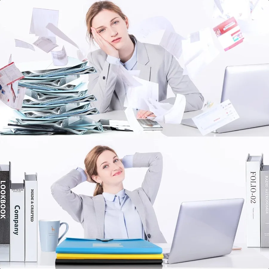 7 Pocket Accordian File Folders Expanding File Folder A4 Letter Size Paper Portable Document OrganizerBlack