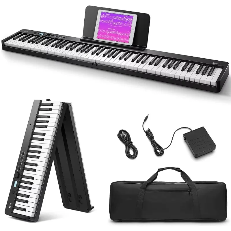 Explore Music On-the-Go with BX-20 Foldable Piano - 88 Keys, Ultimate Portability for Traveling Musicians