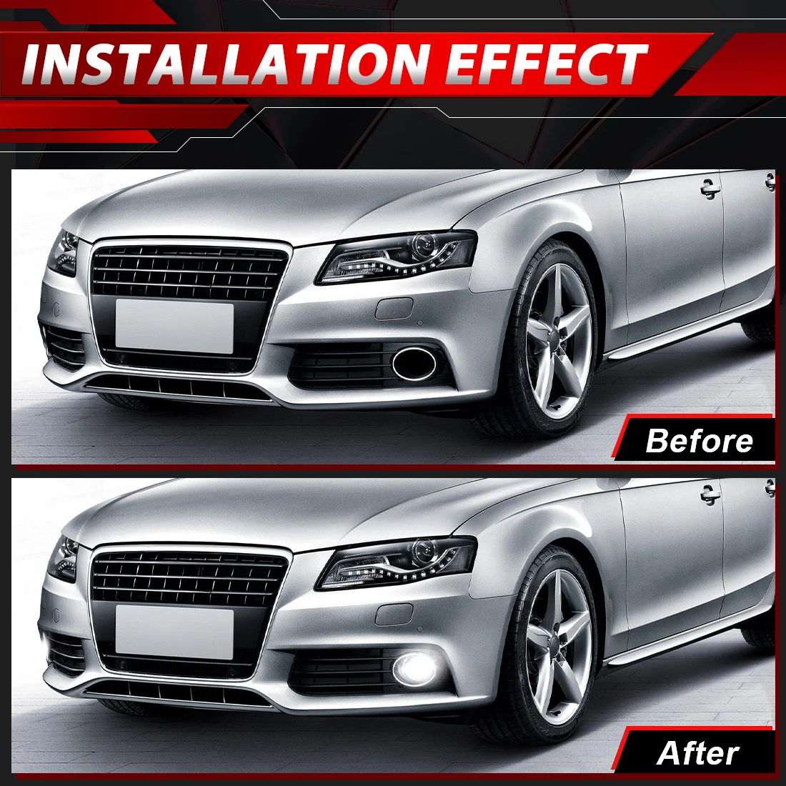 2pcs Foglamps For Audi A1 A4 Wagen A5 A6 B8 C7 Q3 2009-2014 Matrix LED DRL Passat CC 2008-2012 LED Fog Light Car Accessories 12V