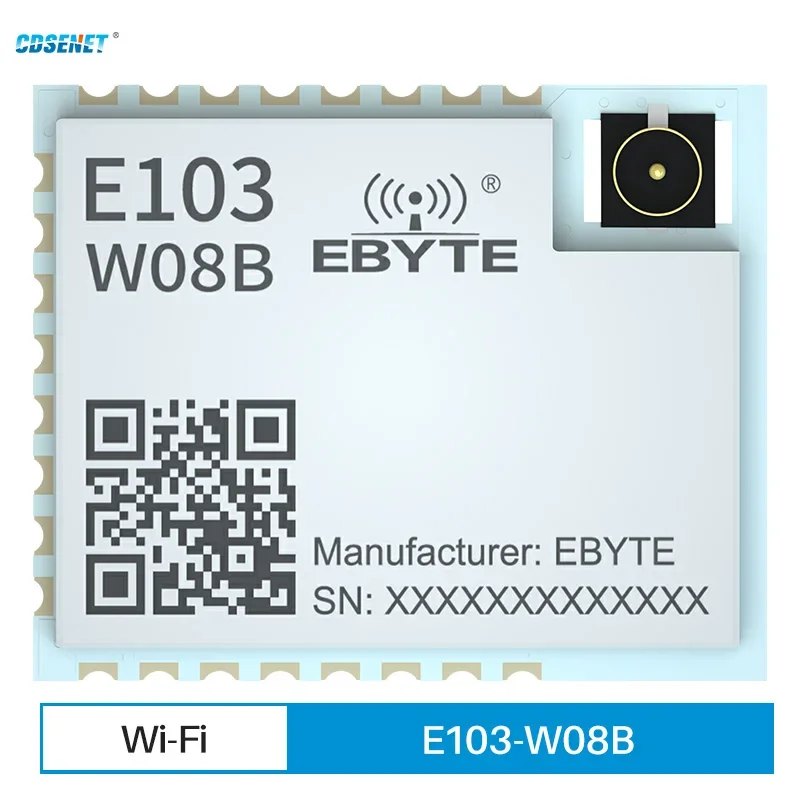 

2.4GHz WIFI Serial Port Module 12dBm 802.11b Dual ARM Core WPA TCP HTTP Client MQTT E103-W08B CDSENET IPX Antenna Interface