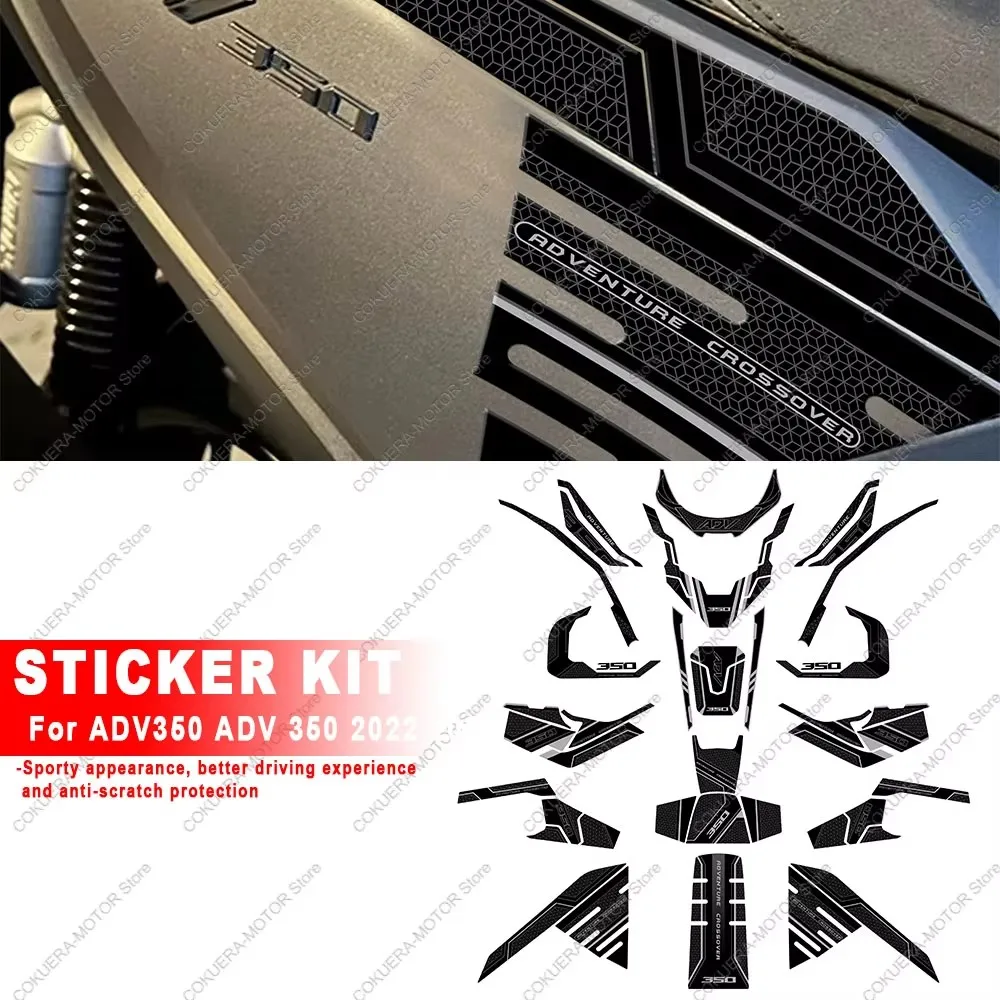 

For ADV350 ADV 350 2022 2023 Motorcycle Accessories 3D Epoxy Resin Protective Sticker Anti Scratch Decal Tank Pad Sticker Set