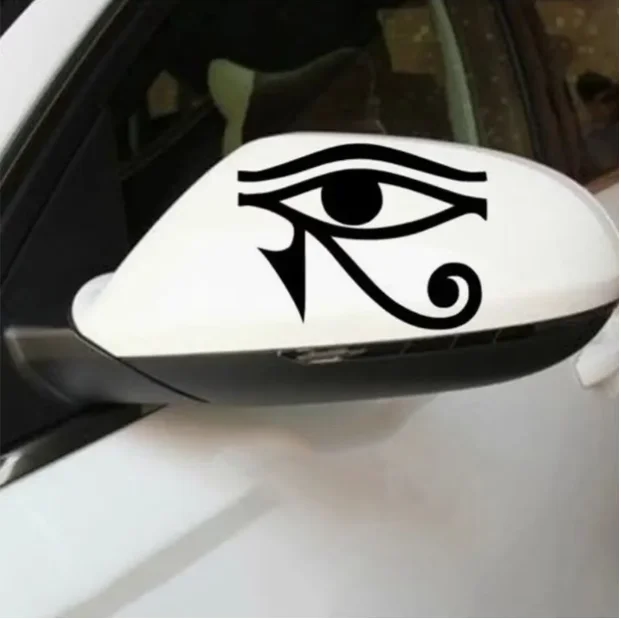 1 Piece Eye of Horus Egyptian Vinyl Sticker - Ancient Egyptian Eye of Horus Symbol, Heavy-Duty Waterproof Self-Adhesive Car Decal, Suitable for Cars, Motorcycles, Home, Office - Protection and Royal Power Decoration, Easy to Apply on Any Smooth Surface (Black and White Design) - Ideal Gift for Egypt Enthusiasts, Motorcycle Accessories, Exquisite Design, High-Quality Printing, Protection Symbol, a Must-Have for History Enthusiasts