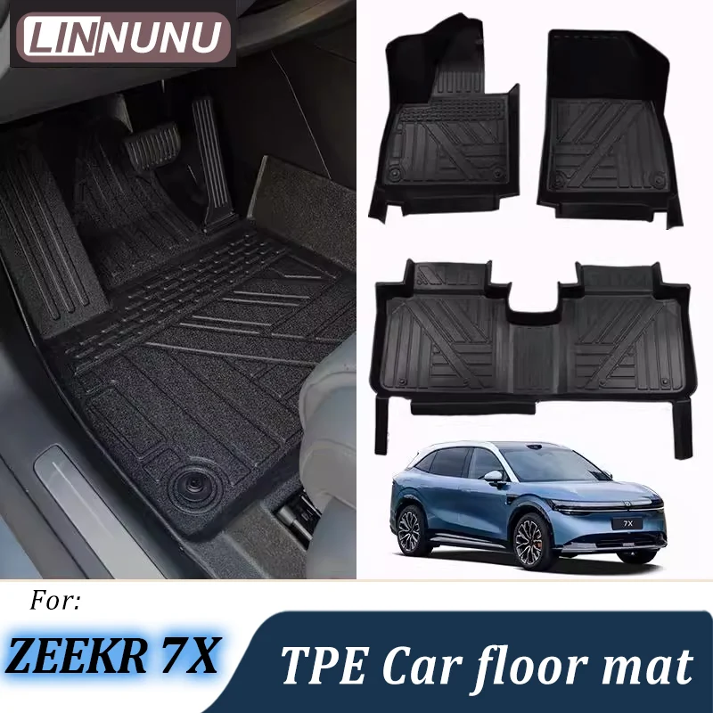

Автомобильный коврик LINNUNU TPE для Zeekr 7X 2025 2026, коврик для переднего и заднего сиденья, защитная крышка, аксессуары для интерьера, нескользящий