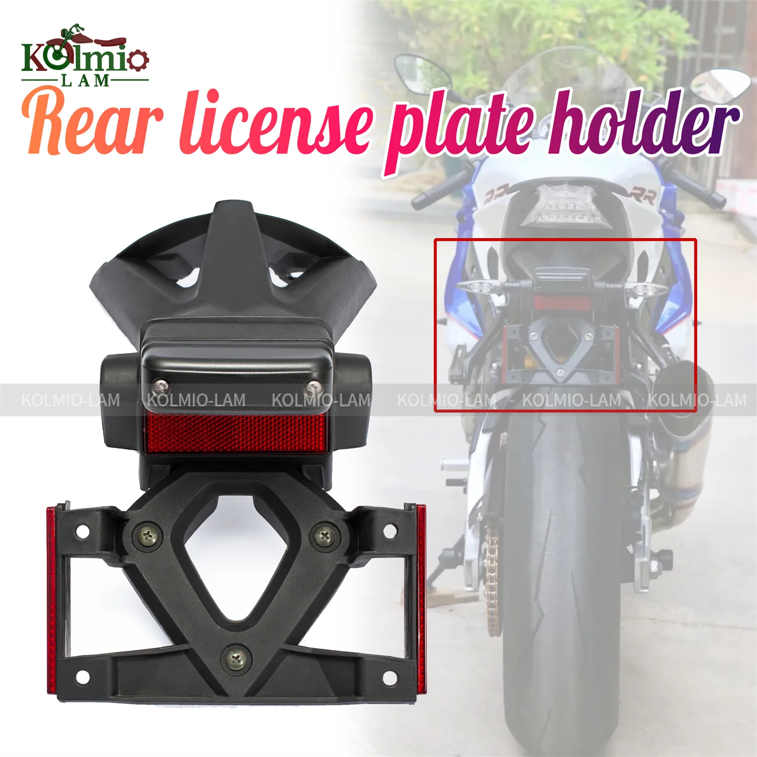 

Fit For BMW S1000RR 2009 - 2018 Motorcycle Rear Tire Fender License Number Plate Light Frame Holder Bracket