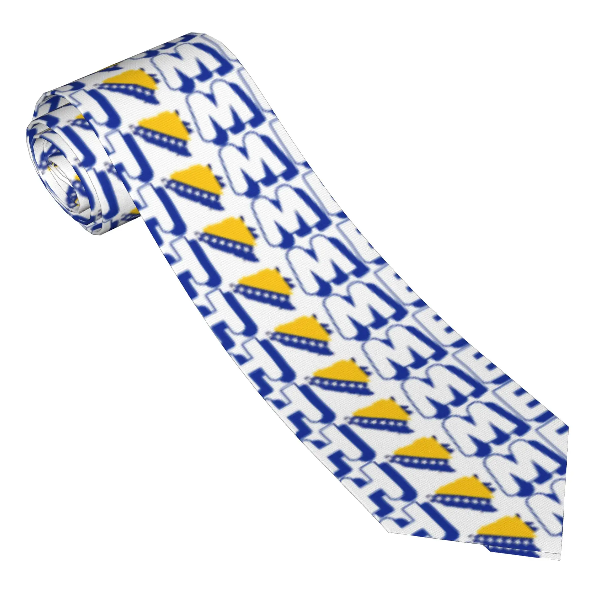 Bosnia And Herzegovina Flag  Tie  Printed Neck Ties Elegant Collar Tie Men Daily Wear Necktie Accessories