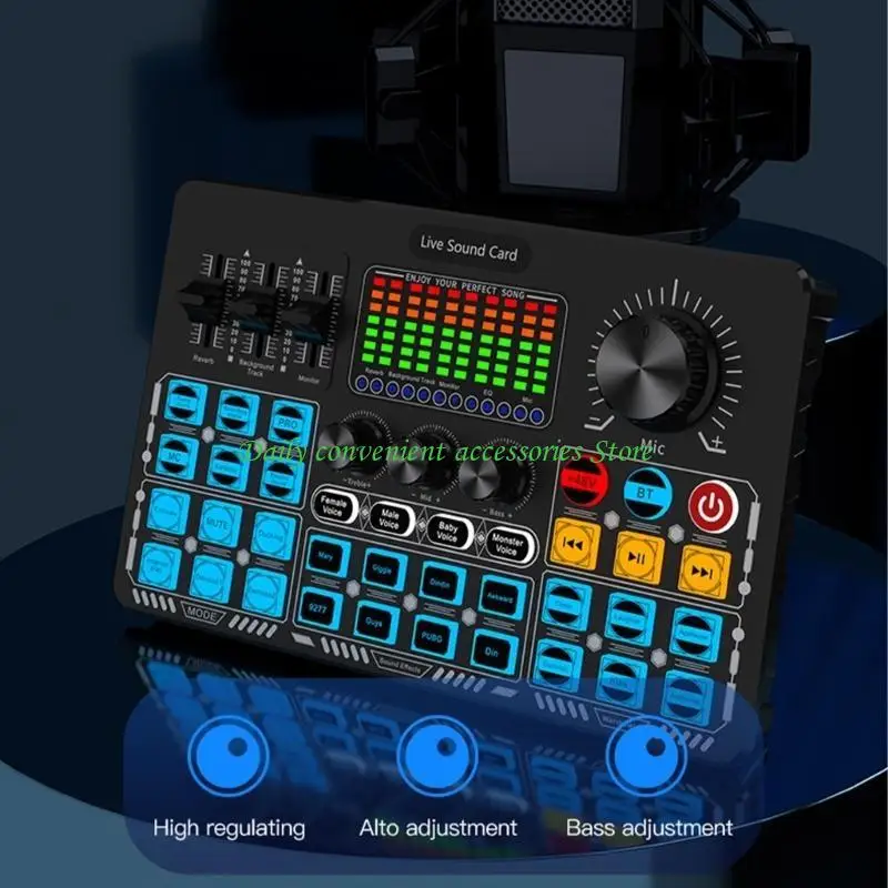 97QB Stwerts Sound Card مع Contutives Controls وظيفة المعادلات لتخصيص تجارب الموسيقى سهلة الاستخدام