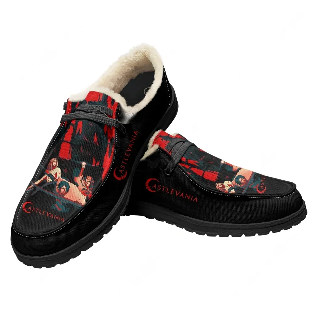 

Castlevania Velvet Flat Shoes Mens Womens Warm Shoe Indoor Outdoor Light Shoe Personalized Fashion Print Sneaker Custom Shoes