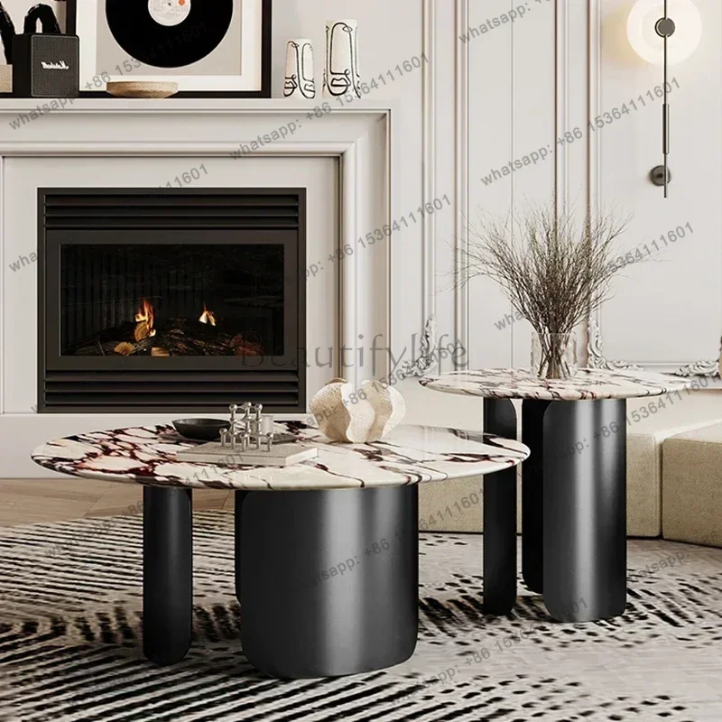 Factory Direct Modern Design Coffee Tables Marble Nordic Round Unique Glam Side Table Aesthetic Minimalist Table Basse Living Ro