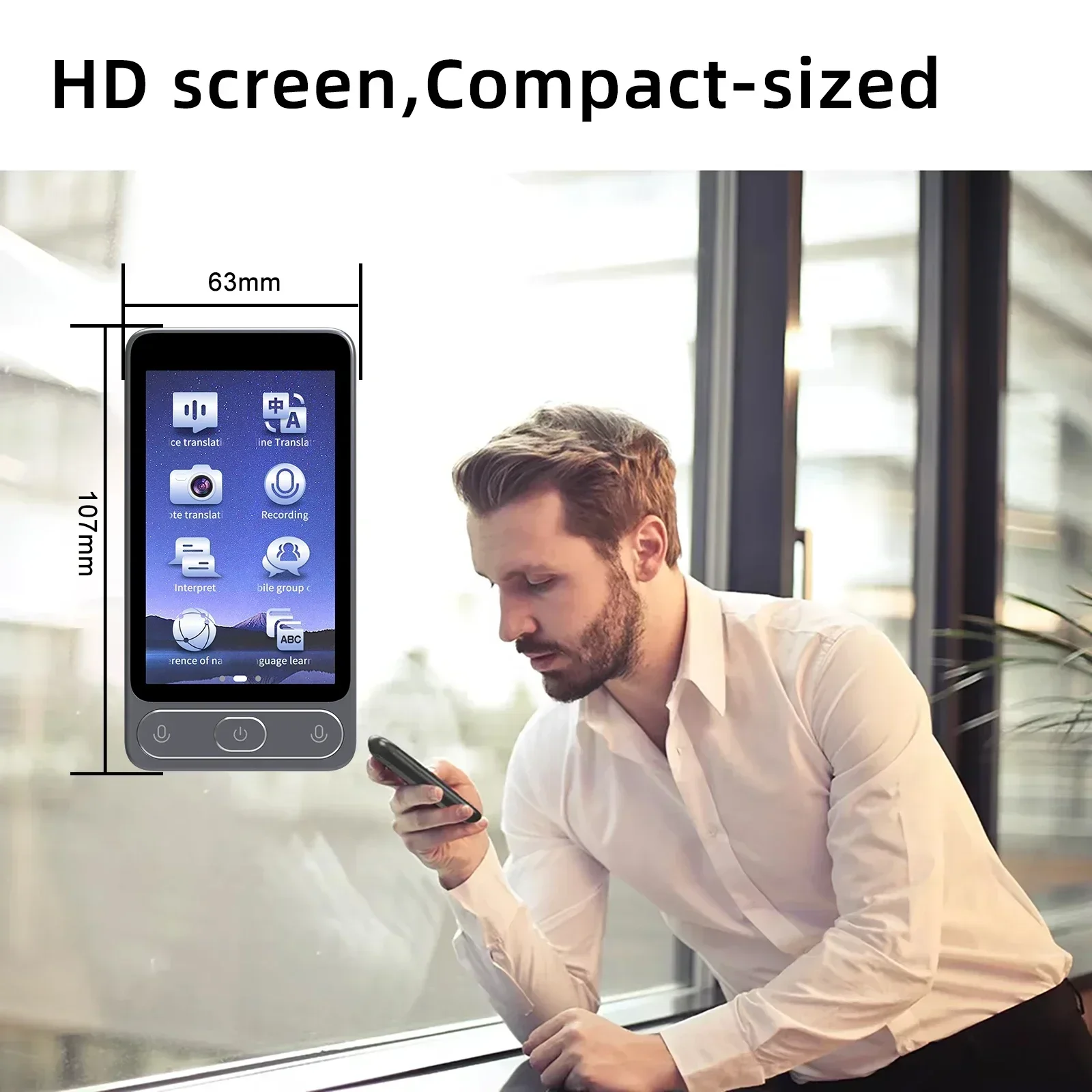 متوفر في المخزون بالجملة Tr10 138 لغة في الوقت الحقيقي مترجم صوت محمول جهاز HD شاشة تعمل باللمس صور Offli #1