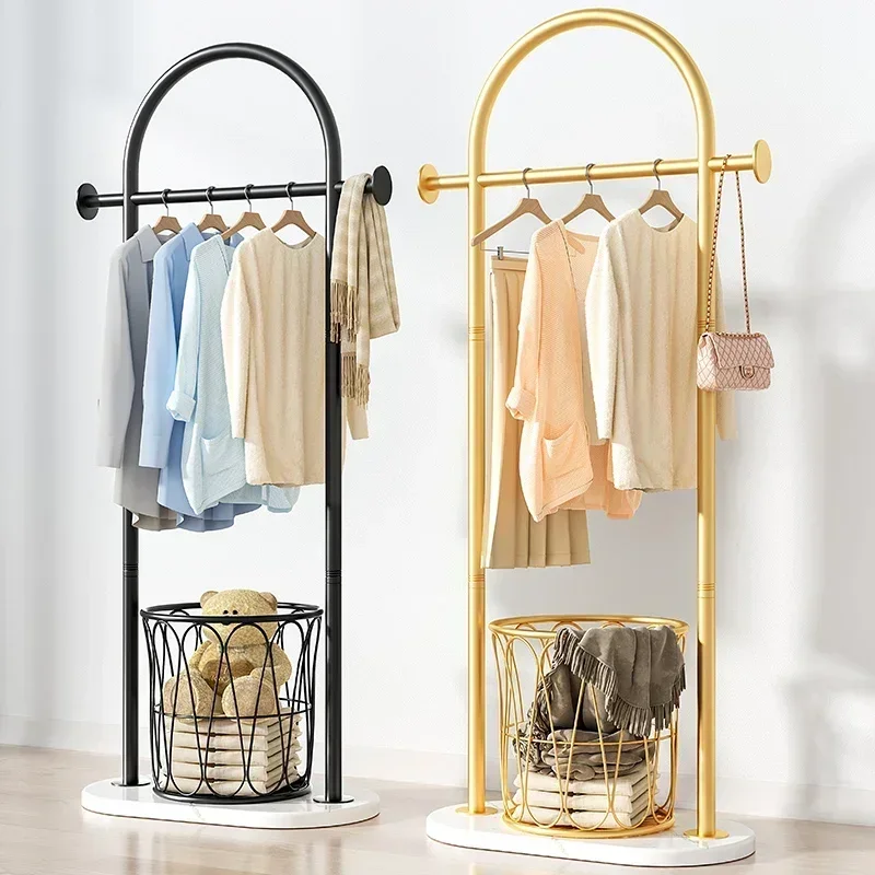 

Bedroom modern Hanger Gold Clothing Rack Storage Coat Jacket Shoes Metal Rack Standing Shelf Colgadores De Ropa Hallway