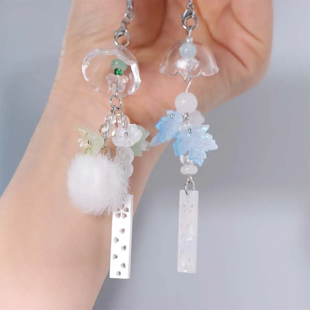 Resin Jasmine Wind Chime Pendant Chinese-style Handmade Ice and Snow Maple Leaves Pendant Decorative Hanging Key Chain