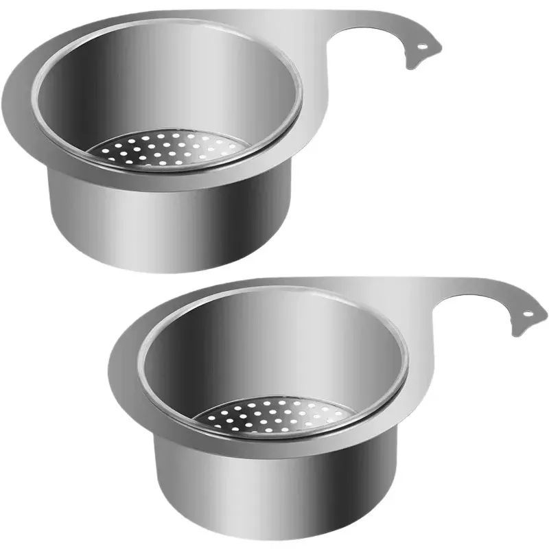 

2 Pcs Kitchen Drain Basket Stainless Steel Shaped Sink Strainer: Multi - Functional Faucet Hanging Drain Filter, Anti - Clog