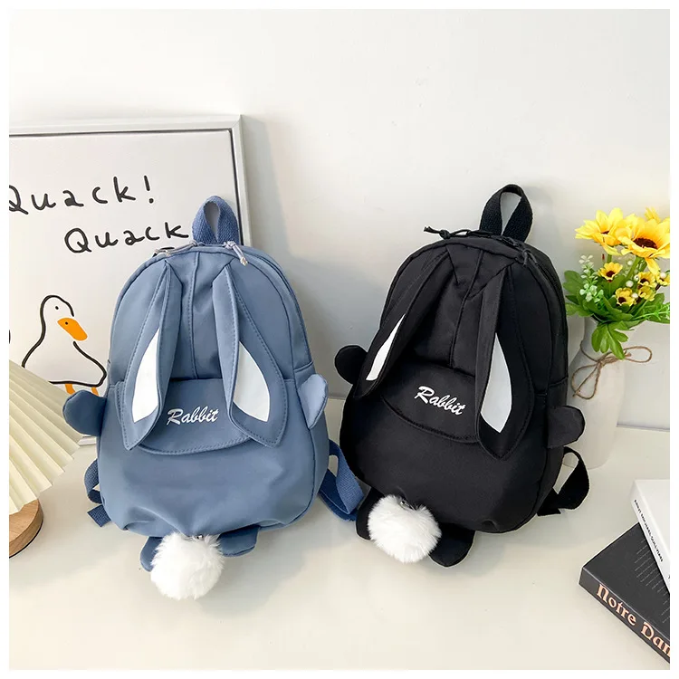 Mochila De conejito bordada con nombre para niño o niña, Bolsa Escolar personalizada con monograma para bebé, bolsas de Pascua