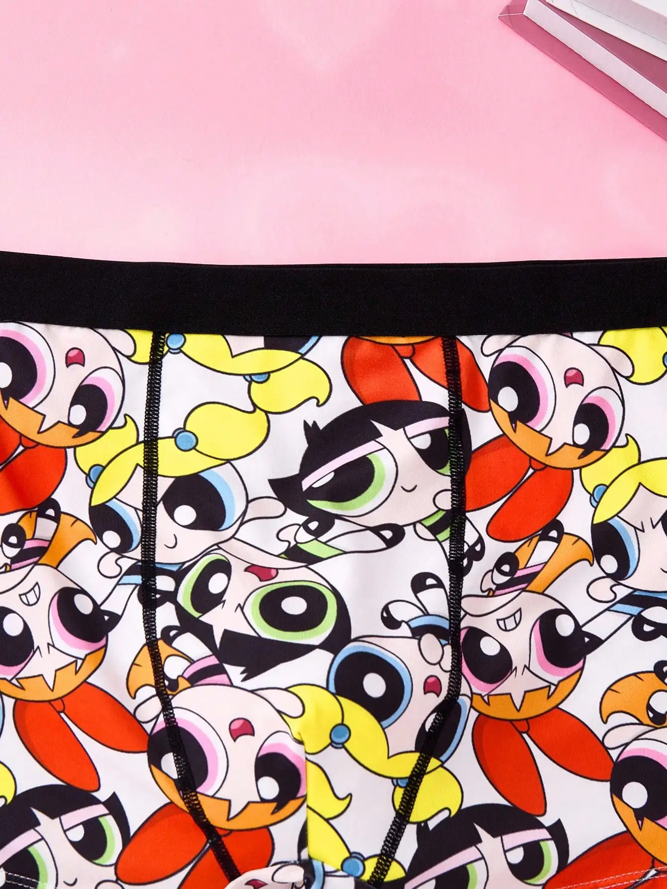 

Мужские боксеры с мультяшным принтом Powerpuff Girls, удобные, с мягким поясом