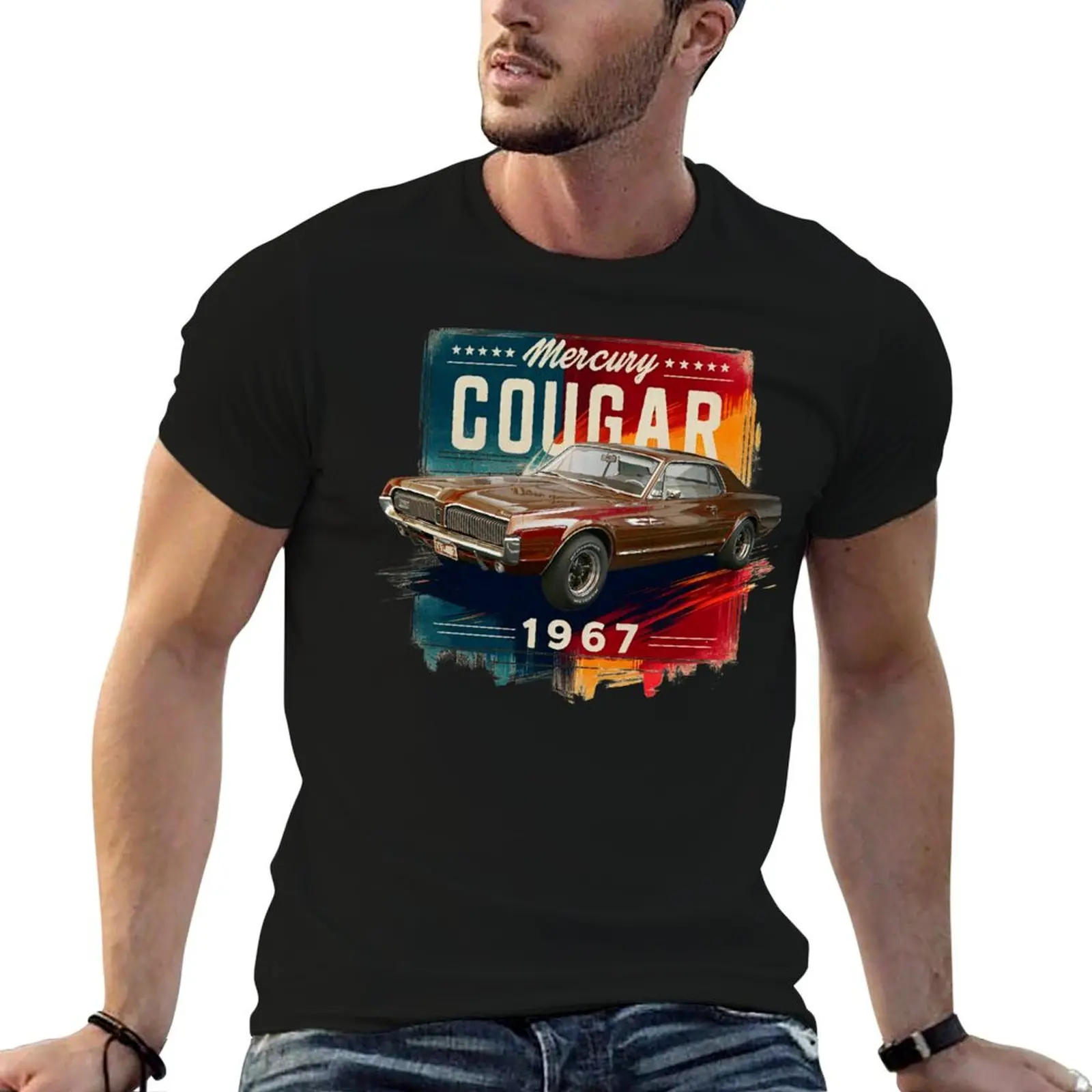 Mercury Cougar 1967 Muscle Car Classic Vintage T-Shirt Holiday Lightweight T-Shirt