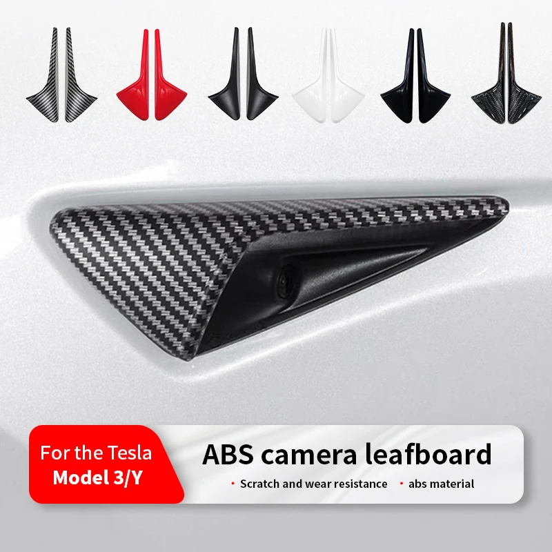 Fits Tesla 2025 Model 3 Y Highland  Side Camera Protector Cover Accessories Turn Signal Fender Trim ABS white 2pcs view 6