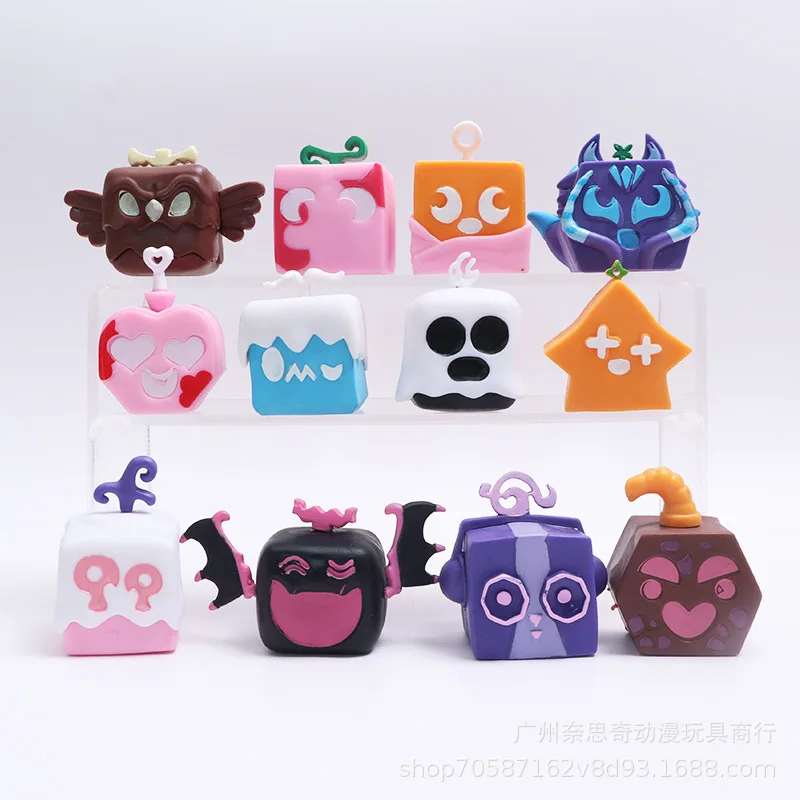 12pcs/Set Blox Fruits Model Figures Toys Cartoon Square Devil Collection Action Figure Toys For Christmas Kid Birthday Gift