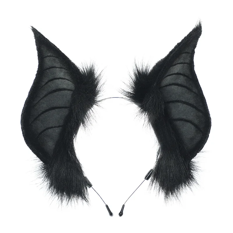 Bat Ear Headband Gothic Vampire Cosplay Hair Accessory with Horns for Halloween Party Costume Dress Up for Women Girls