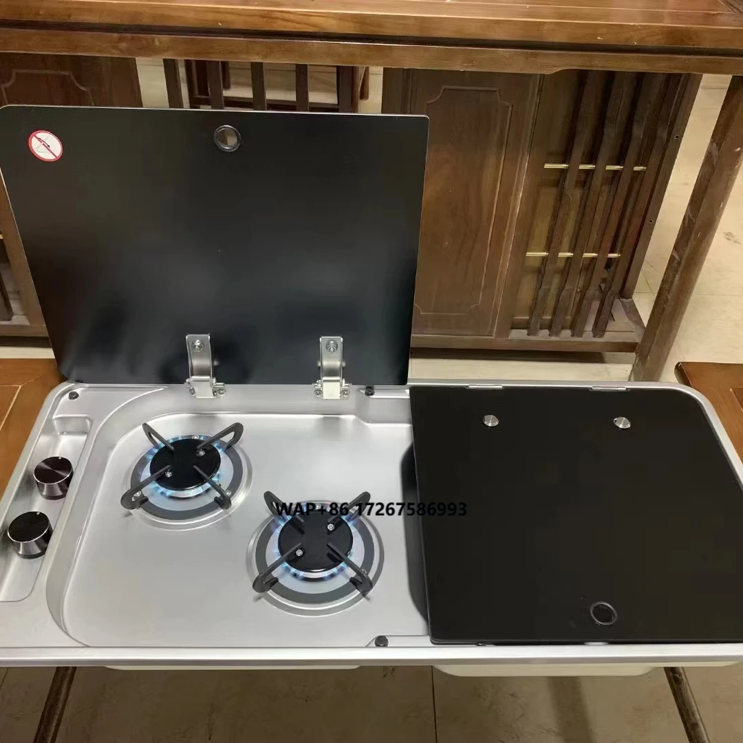 

Hot Selling RV Modified Car Accessories RV Gas Stove Water Basin Integrated Gas Stove