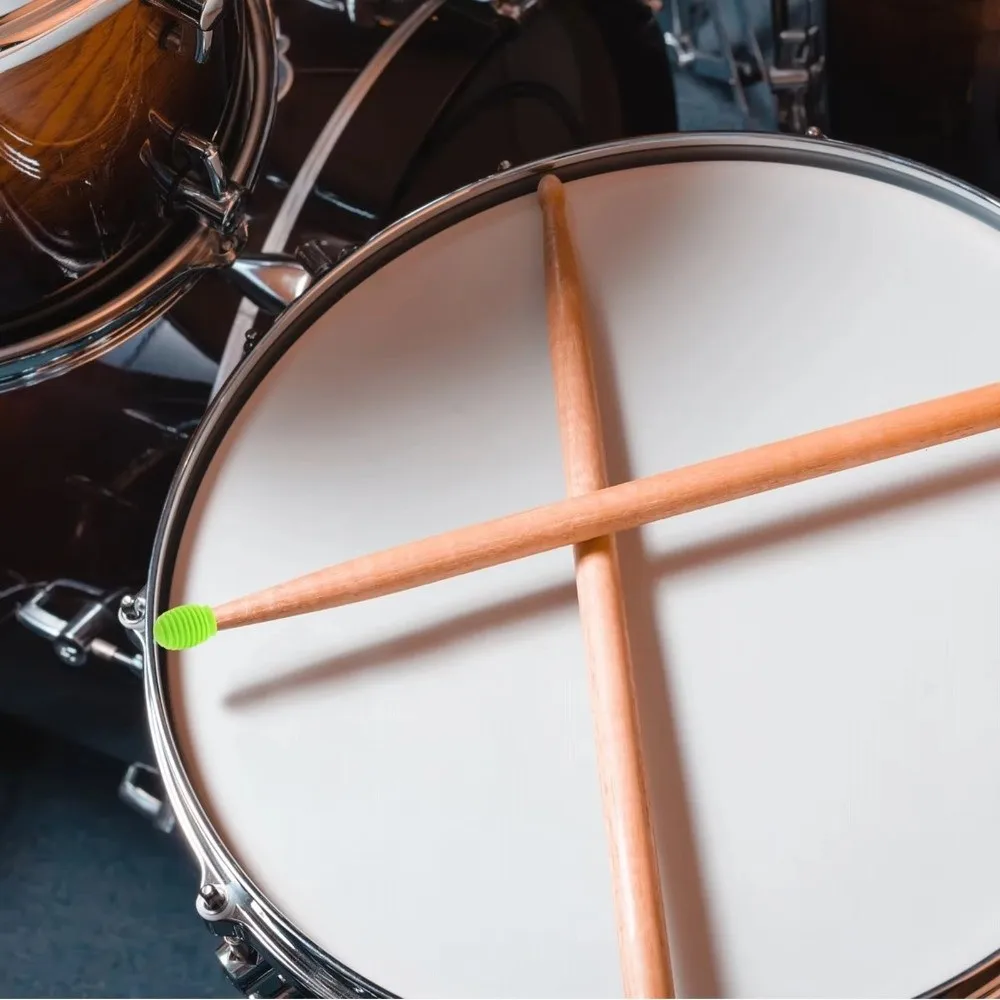 2Pcs Silicone Drum Mute 5A Noise Reduction Drumstick Head Protective Cover Weakened Sound Wear-resistant