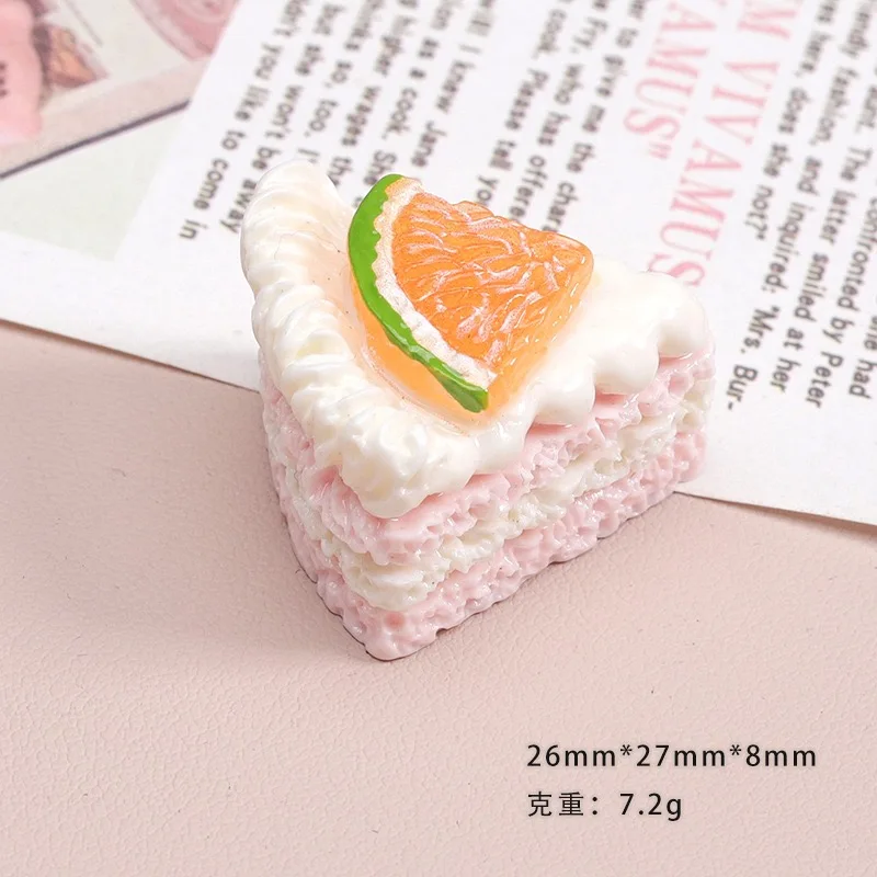 Orange Cake Resin 3D Foods Series Flat Back Cabochons Scrapbooking DIY Jewelry Craft Decoration Accessories