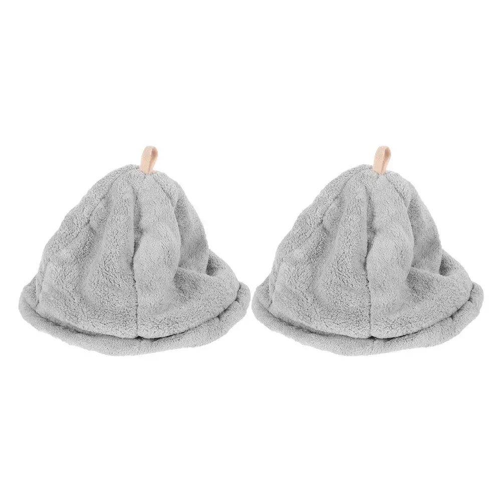 2Pcs Absorbent Coral Fleece Hair Turban Quick Dry Bath Hat for Women Sauna Shower Steam Room Spa Reusable Comfortable Fast