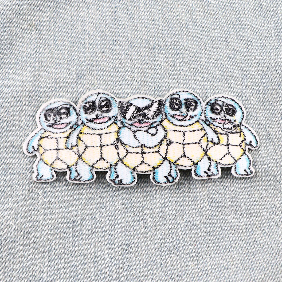 Cute Turtle Patch for Clothing Cartoon Anime Game Badges Iron On Patches Sewing Fabric Patch Stripes Diy Patch Sticker
