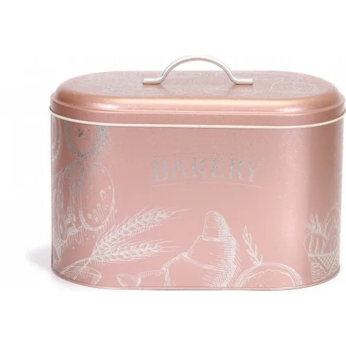 House Pattern Metal Bread Box Oval 10,85 lt