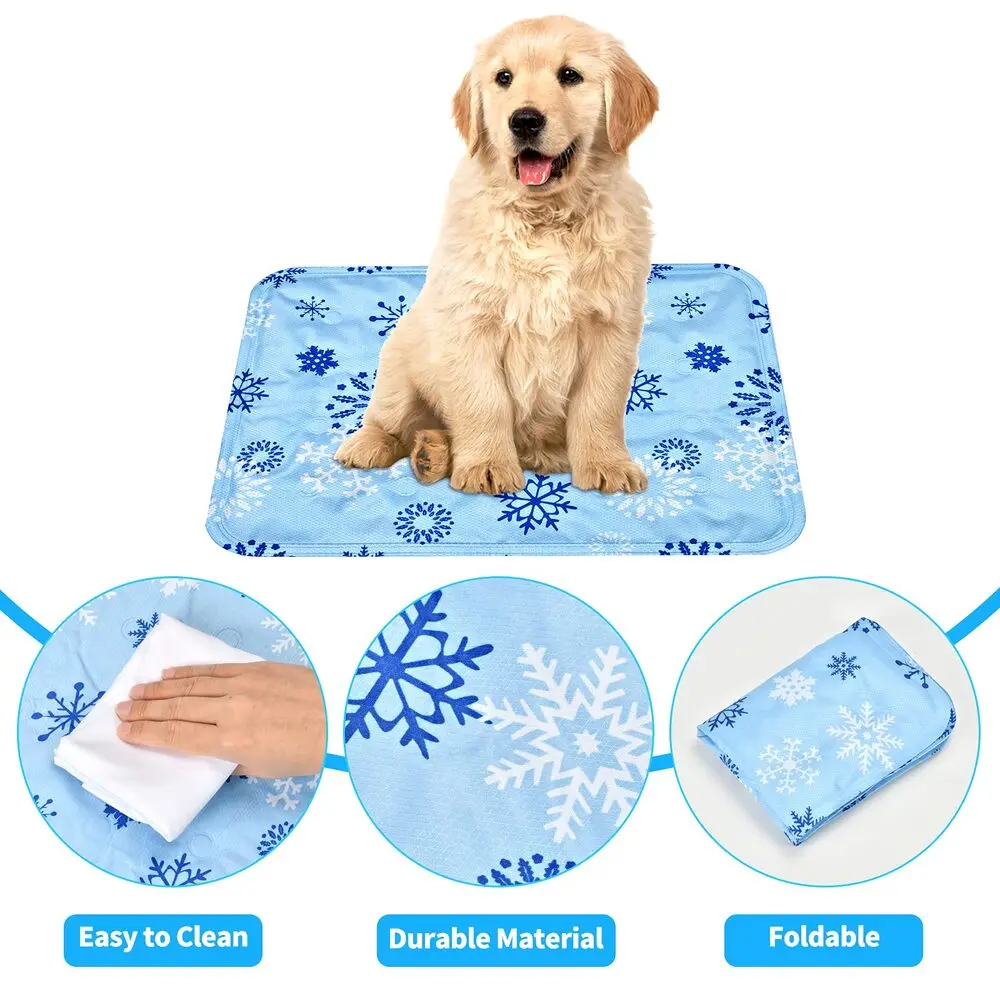 Cold Gel Cooling Mat For Dogs Cats Small Medium Summer Pet Ice Silk Mat Cooling Sleep Mat For Bed Waterproof Pet Cooling Pad