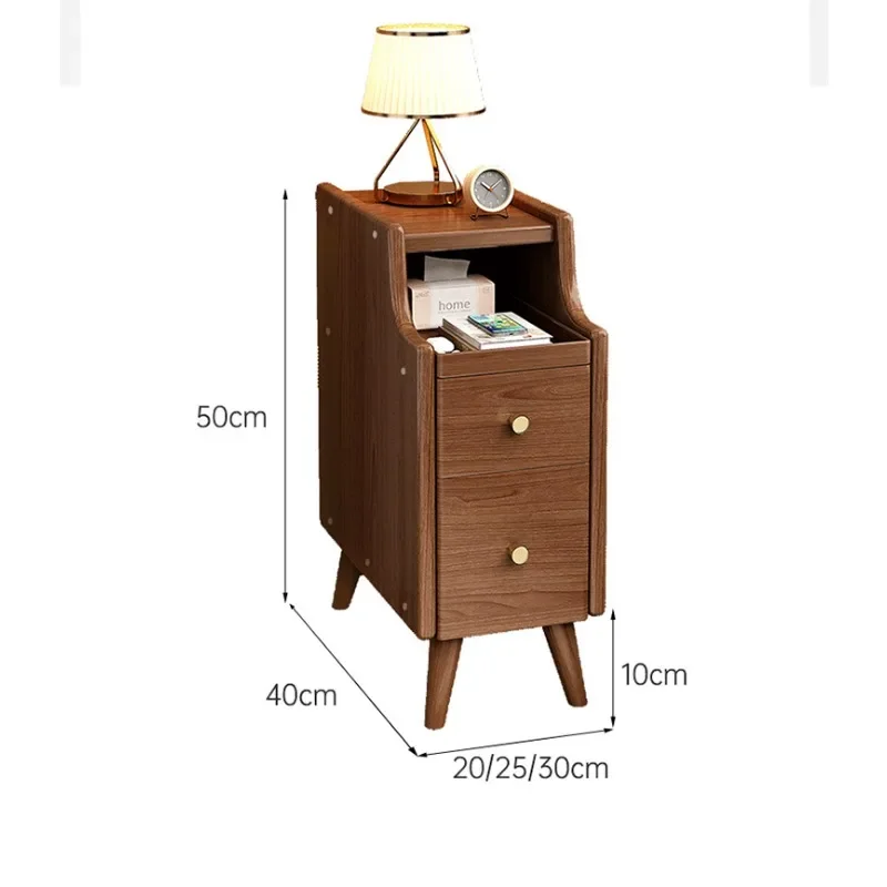 bedside bedside table Solid wood small apartment high-grade extremely narrow bedside telescopic locker ultra-narrow household