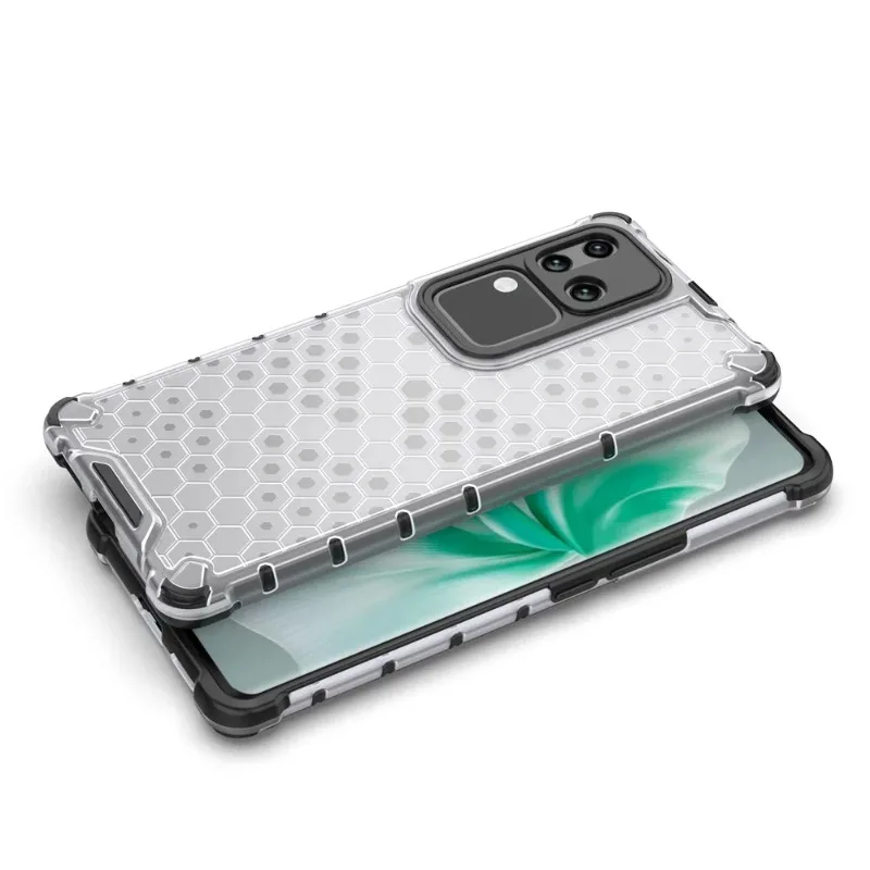HONEYCOMB AIRBAG CUSHION HARD PLASTIC COVER FOR VIVO V30 PRO 29 27 25 23 21 E X90 80 70 S18 17 16 T 4G 5G ANTI-SHOCK TPU PC CASE